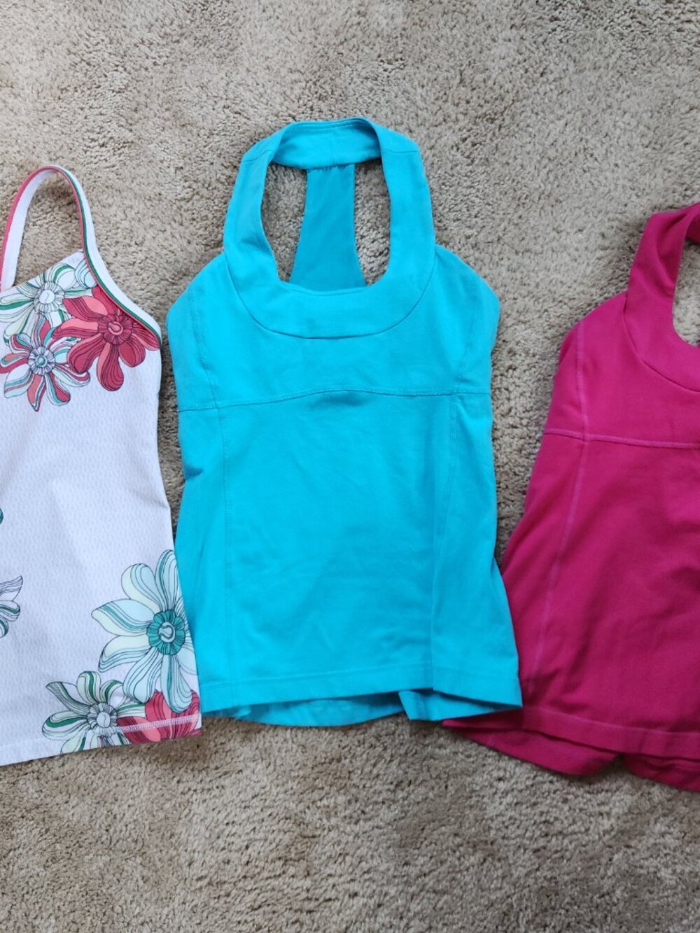 Lululemon Athletica Bundle of 3, Ujjayi, Blue, and Pink Tanks - All Size 6
